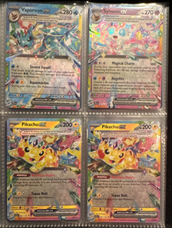 Pokemon TCG Binder lot 40 cards Vs, Full arts, exs and promos 2x2 pikachu binder - Image 1