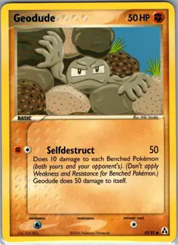 Geodude 53/92 Non Holo Legend Maker - Pokemon Card - NM - Image 1