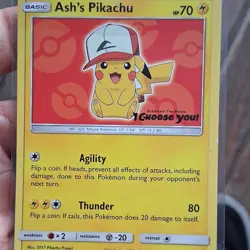 Pokemon Ash's Pikachu SM109 Basic Card Lot 2x The Movie I Choose You! 2017 - Image 1