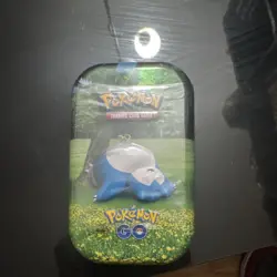 Pokemon GO Tin Featuring Snorlax - TCG Card Case, 50 ct, 2022, Blue/Green/Yellow - Image 1