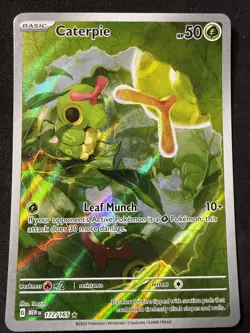 Pokemon TCG Caterpie 172/165 Scarlet & Violet 151 Holo Illustration Rare Card NM - Image 1