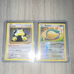 Pokemon Snorlax Holo Card Lot (2 Cards) - XY179 & 77/124 English - Image 1