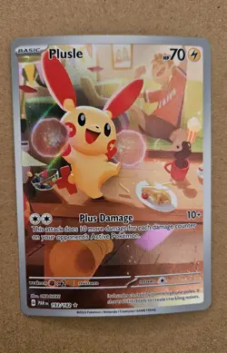 Plusle Paradox Rift Holo Illustration Rare Pokemon TCG Card 193/182 - Image 1