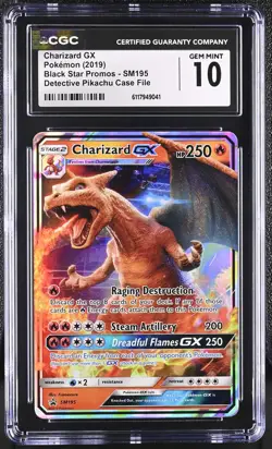 CGC 10 Charizard GX Black Star Promo SM195 Detective Pikachu Pokemon Card - Image 1