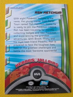 Ash Ketchum Topps TV Animation #HV1 Holo Card Pokemon - Image 2