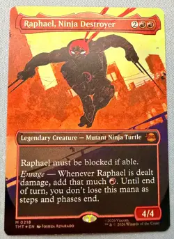 Raphael, Ninja Destroyer Borderless FOIL NM Teenage Mutant Ninja Turtles MTG 218 - Image 1