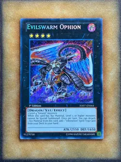 Yugioh Evilswarm Ophion HA07-EN064 Secret Rare 1st Ed LP - Image 1