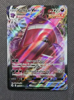 2021 Pokemon Gengar VMAX Gigantamax 157/264 Full Art Fusion Strike TCG Card NM - Image 1