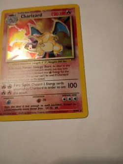Charizard 4/102 Pokemon Card Hologram Vintage 90's Nintendo - Image 3