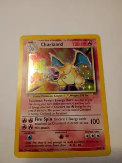 Charizard 4/102 Pokemon Card Hologram Vintage 90's Nintendo - Image 5