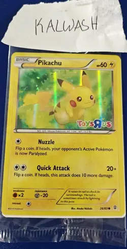 Pokemon Pikachu Holo Rare Toys R US Promo Card 026/083 New Sealed - Image 1