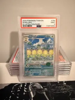 PSA 9 Sunflora 169/167 Illustration Rare Twilight Masquerade Pokemon Card - Image 1