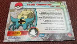 Topps TV Animation Series 3 Pokemon Trading Card #139 Omastar Foil (2000) - Image 2