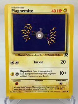 Magnemite 60/82 Team Rocket Miscut Alignment Dot Error WOTC Pokemon Card - MP - Image 1
