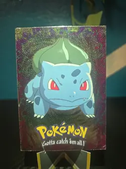 Bulbasaur #01 E1 of 12 Black Logo Topps Holo Foil Trading Cards Pokemon Card - Image 1