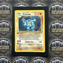 Pokemon Machamp 100 HP Holo Rare 1st Edition Base Set 8/102 English Card - Image 1