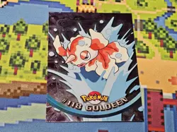 Topps Pokemon card #118 Goldeen Blue logo 1st print TV Series 3 LP Silver Foil - Image 1