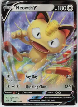Pokemon Meowth V Promo SWSH: Sword & Shield Promo Cards SWSH004 NM - Image 1