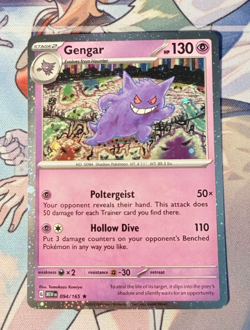 Pokemon Gengar (Cosmos Holo) Rare Miscellaneous Cards Products 094/165 NM SWIRL - Image 1