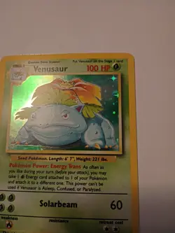 Pokemon TCG Venusaur Base Set Holo Unlimited Rare Card 15/102 MP Condition - Image 3