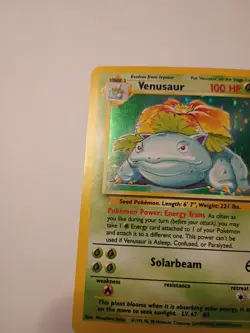 Pokemon TCG Venusaur Base Set Holo Unlimited Rare Card 15/102 MP Condition - Image 4