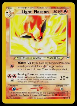 Pokemon Card - Light Flareon Neo Destiny 46/105 Uncommon - Image 1