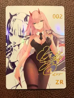 Zero Two 002 Signature Waifu ZR Card Anime Goddess Story CCG NM Darling Franxx - Image 1