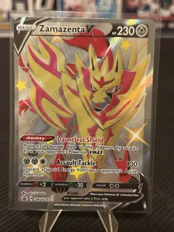 Zamazenta V SWSH293 Black Star Promo Full Art Shiny Holo Pokemon TCG Card - Image 1