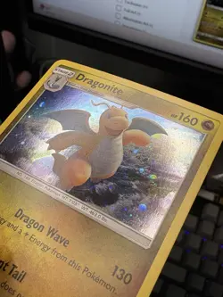 Pokemon Dragonite TCG Cosmos Holo Card 96/149 Sun & Moon Light Holo Scratch’s - Image 2