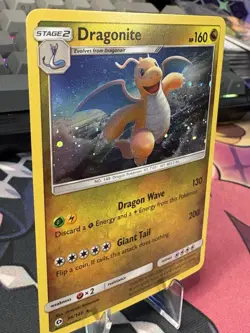 Pokemon Dragonite TCG Cosmos Holo Card 96/149 Sun & Moon Light Holo Scratch’s - Image 3