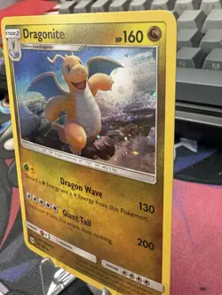 Pokemon Dragonite TCG Cosmos Holo Card 96/149 Sun & Moon Light Holo Scratch’s - Image 4