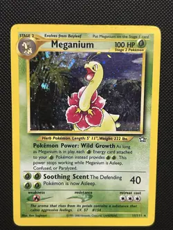 Meganium - 11/111 - Pokemon TCG Neo Genesis Unlimited Holo Rare Card HP - Image 1