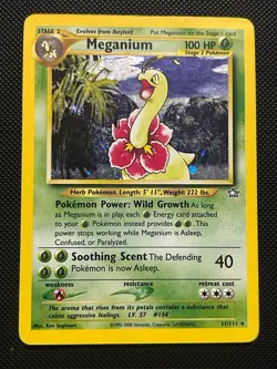 Meganium - 11/111 - Pokemon TCG Neo Genesis Unlimited Holo Rare Card HP - Image 2