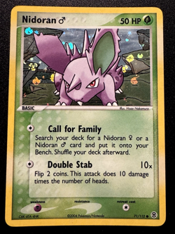 Nidoran M 71/112 EX FireRed & LeafGreen Pokemon Card Reverse Holo Foil Rare LP - Image 1