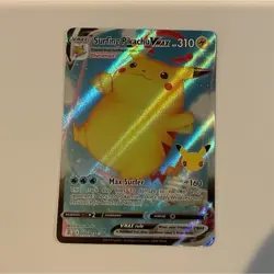 Pokemon Surfing Pikachu VMAX Ultra Rare Full Art Holo Celebrations 009/025 Card - Image 1