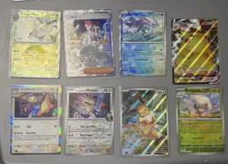 Pokemon 8 Card Lot - Eevee, Meowth, Pikachu VMAX Holos, Full Art, PokeBall etc - Image 1