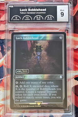 PCG 9 SERIALIZED LUCK BOBBLEHEAD #490/500 Fallout Universes Beyond MtG TCG - Image 1