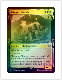 1x Banquet Guests, Showcase Scroll Foil, LOTR, Magic MTG NM - Image 1