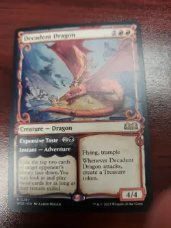FOIL Decadent Dragon - Showcase - Wilds of Eldraine - WOE MTG - Image 1