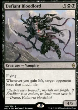 Defiant Bloodlord 107 Rare Battle for Zendikar NM - Image 1