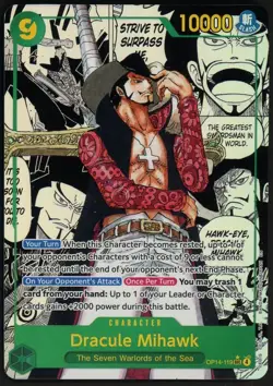 One Piece English OP14-119 Manga Alternate Art Dracule Mihawk - Image 1