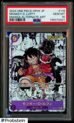 2024 One Piece OP09 Japanese Manga Alternate Art #119 Monkey D. Luffy PSA 10 - Image 1