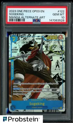 2023 One Piece OP03 EN Manga Alternate Art #122 Sogeking PSA 10 GEM MINT - Image 1