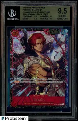 2025 ONE PIECE ENGLISH OP09 #004 SHANKS CHAMPIONSHIP 25-26 TOP 8 BGS 9.5 - Image 1