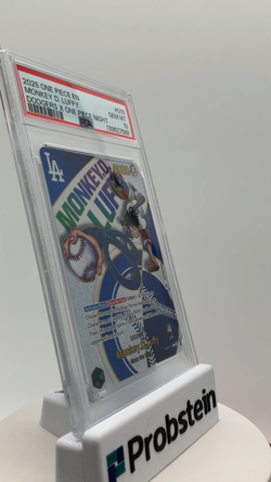 2025 One Piece EN Dodgers X One Piece Night #010 Monkey D LuffY PSA 10 GEM MINT - Image 2