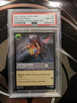 Captain Hook Duelist PSA 10 Gem Mint - Lorcana 2022 D23 Expo 1st Edition #4 - Image 1