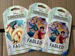 3x Packs, Fabled Disney Lorcana Sleeved Booster Pack - Image 1