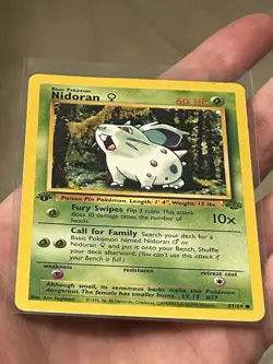 1999 Pokemon TCG Nidoran 1st Edition Jungle 57/64 Vintage Card WOTC MP - Image 3