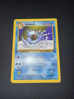 Golduck 35/62 Fossil Regular First Edition Pokemon Card Wotc MP Condition - Image 1