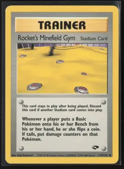 Rocket's Minefield Gym Uncommon Gym Challenge 119/132 LP Pokemon Card - Image 1